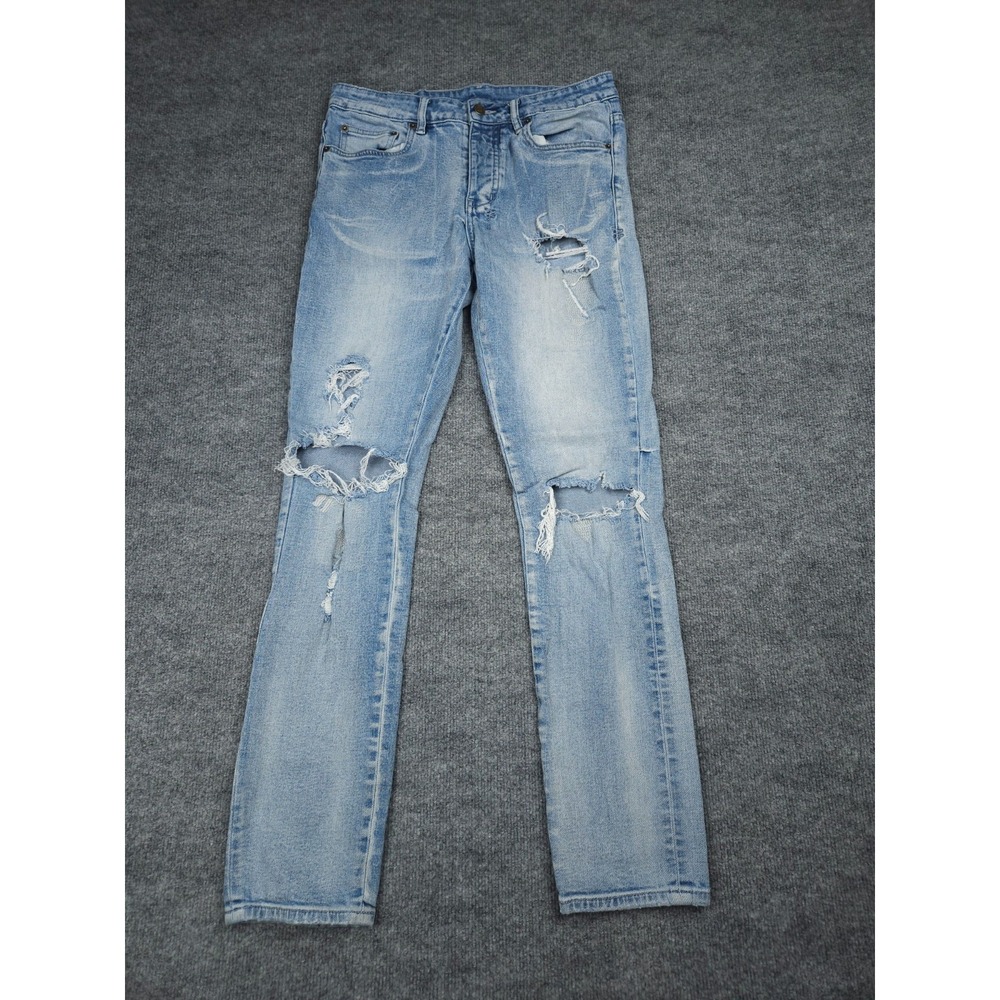 Ksubi Chitch Punk Blue Thrashed Jeans Men's 31" (FITS 30 x 30) Blue Skinny Holes
